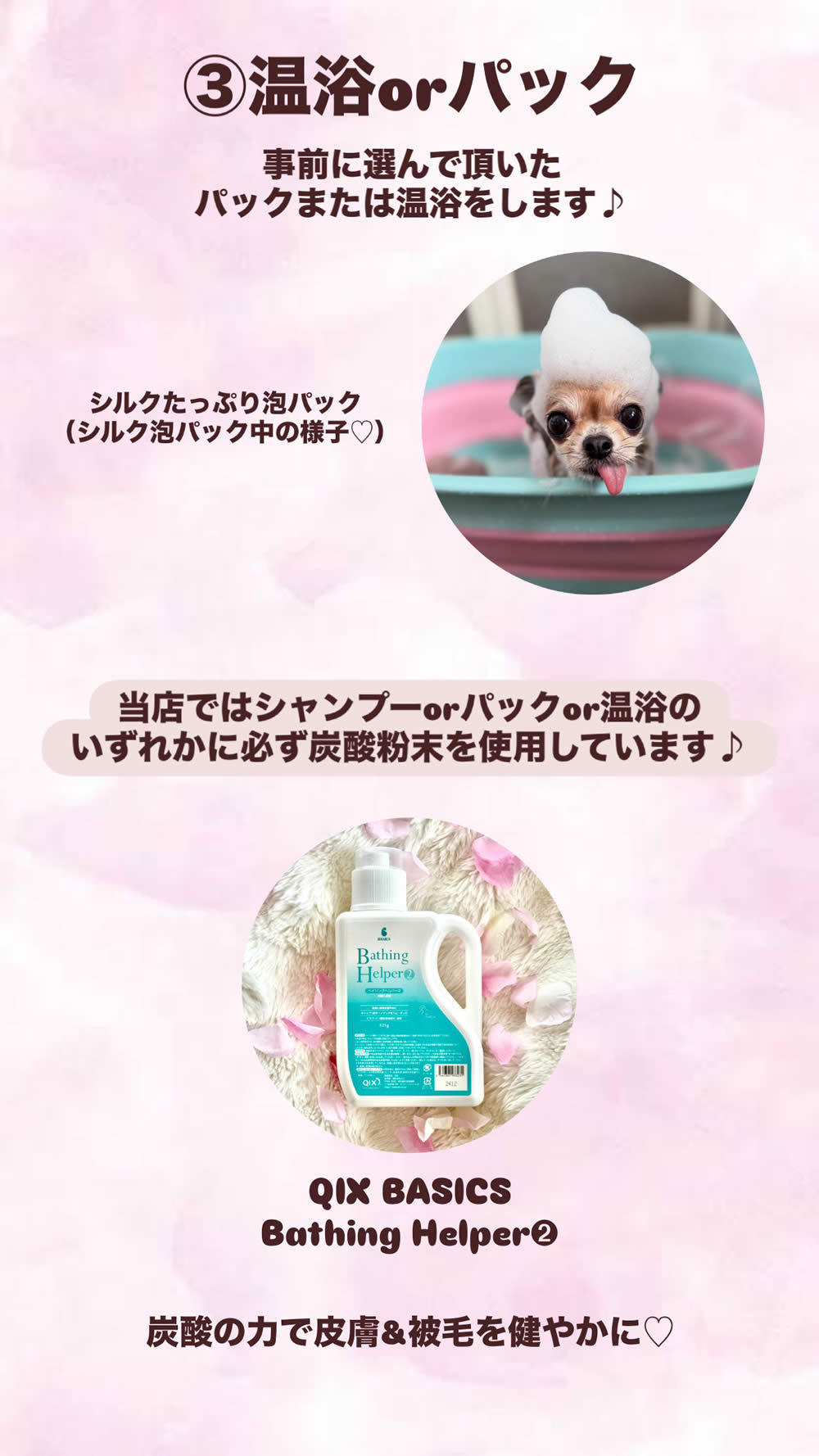 犬　温浴orパックメニュー